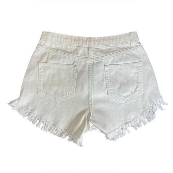 Wild fable high rise frayed jean shorts white size 6 - Picture 2 of 10